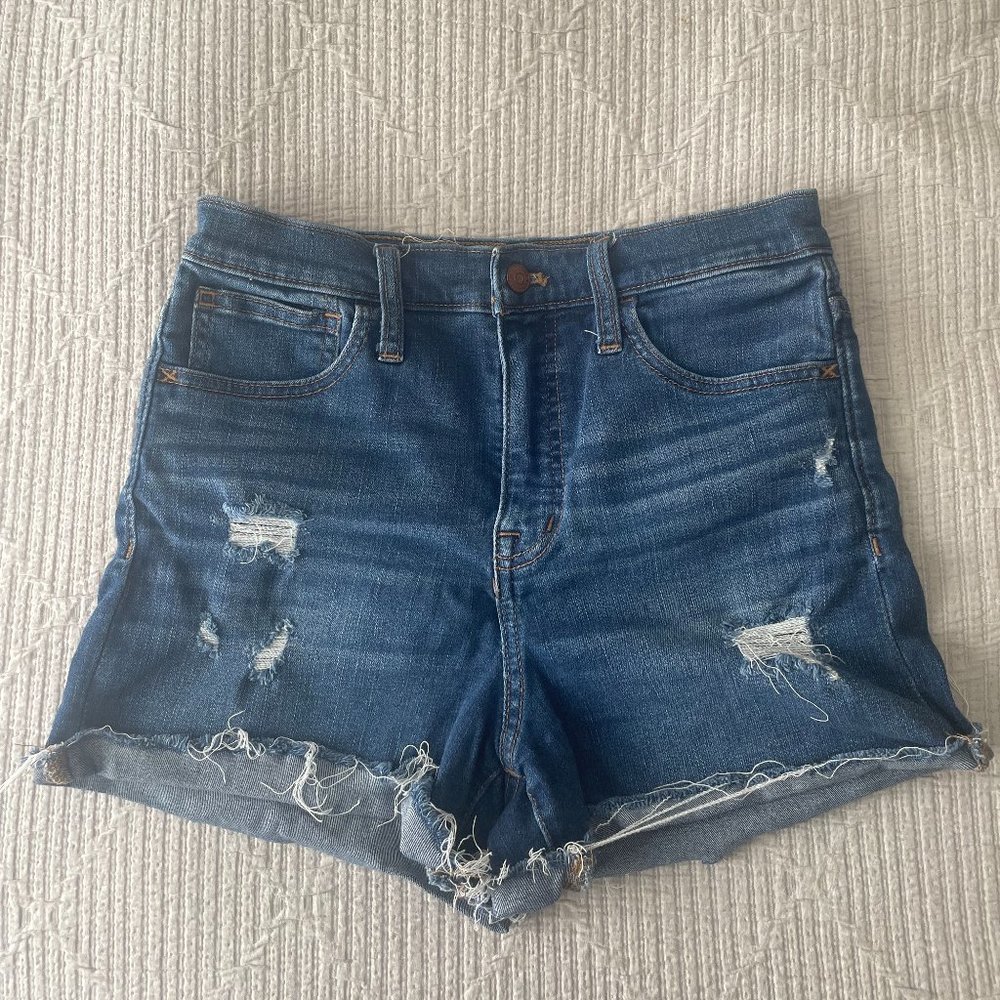 Madewell Medium Wash Lightly Distressed Denim Shorts Size 26